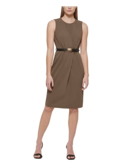 Women's Belted Sheath Dress