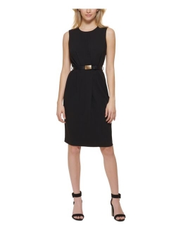 Women's Belted Sheath Dress