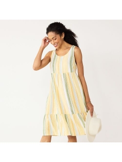 Tiered Sleeveless Swing Dress