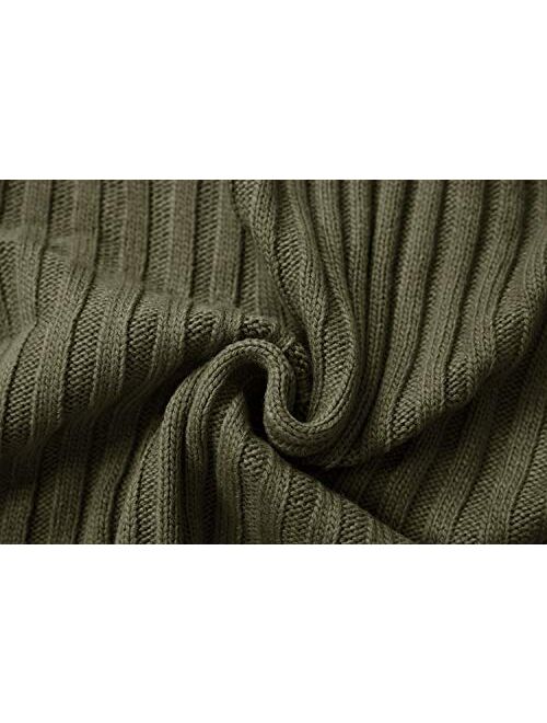 Gafeng Mens Turtleneck Sweaters Winter Thick Ribbed Knit Loose Fit Chunky Thermal Cable Pullover Knitwear