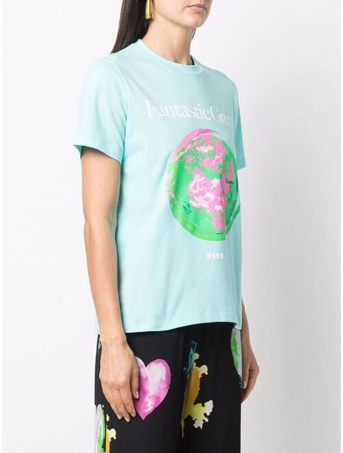 MSGM fantastic green-print T-shirt