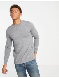 Selected Homme knit crew neck sweater in gray melange