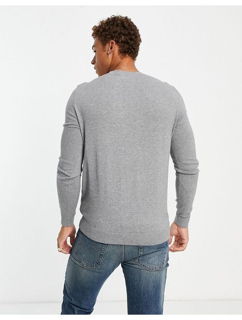 Selected Homme knit crew neck sweater in gray melange