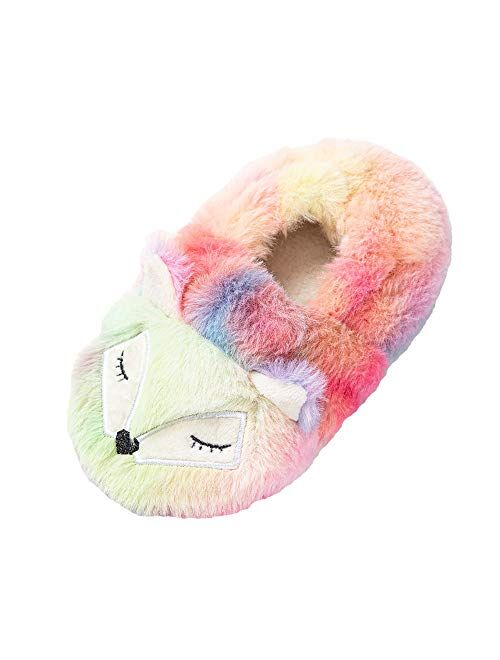 Enteer Toddler Girls' Doggy Stripe Slipper