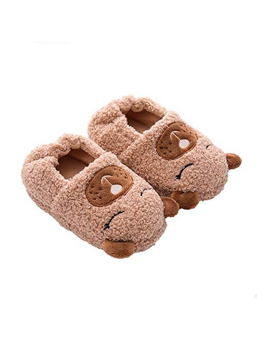 Enteer Toddler Girls' Doggy Stripe Slipper