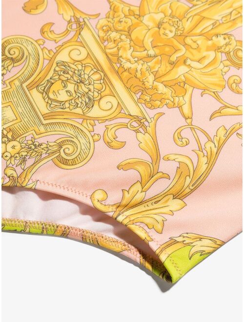 Versace Kids baroque pattern-print swimsuit