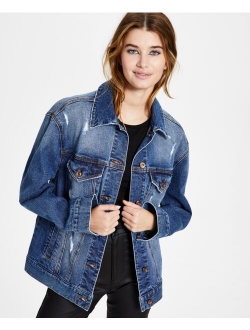 CELEBRITY PINK Juniors' Distressed Denim Jacket