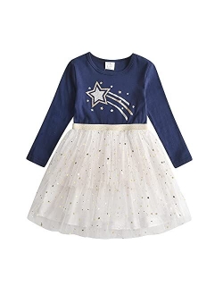 Toddler Girls Dresses Polyester Tutu Tulle Dresses Party Birthday Outfit Knee-Length 2-8Y Summer Fall Winter.