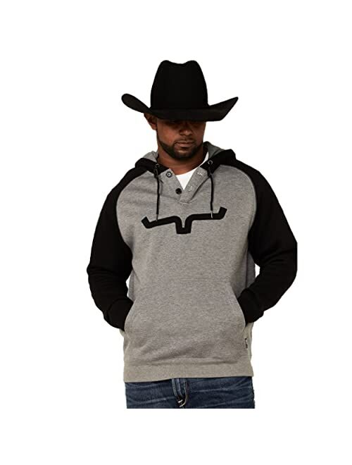 Kimes Ranch Men's Forest Green and Blaze Horns Logo Hooded Sweatshirt