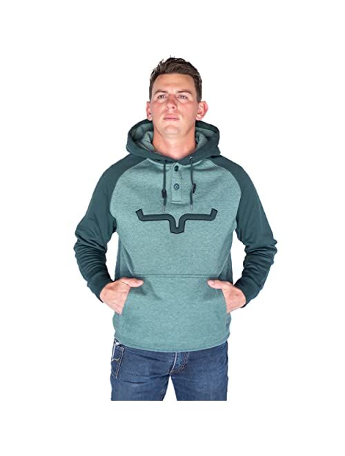 Kimes Ranch Men's Forest Green and Blaze Horns Logo Hooded Sweatshirt