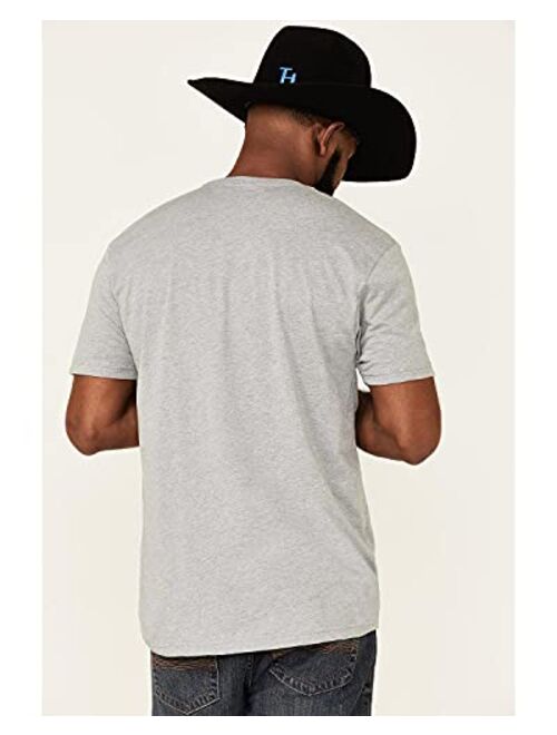 Kimes Ranch Men's Grey Broken Stripe Logo Short Sleeve T-Shirt