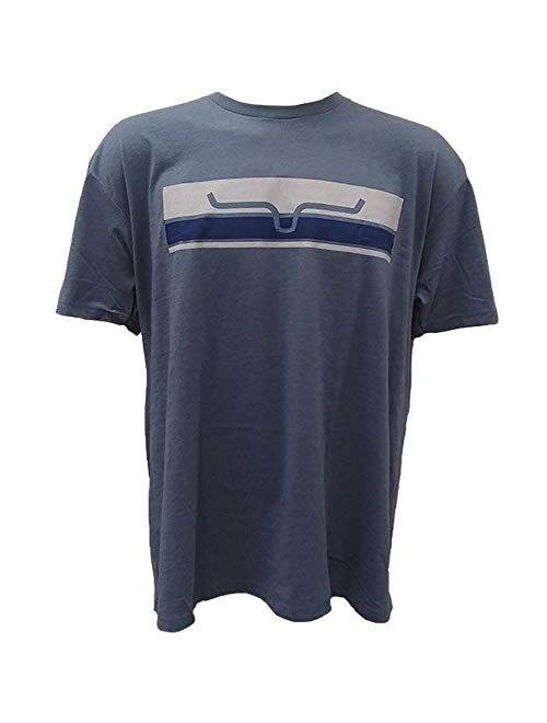 Kimes Ranch Men's Grey Broken Stripe Logo Short Sleeve T-Shirt