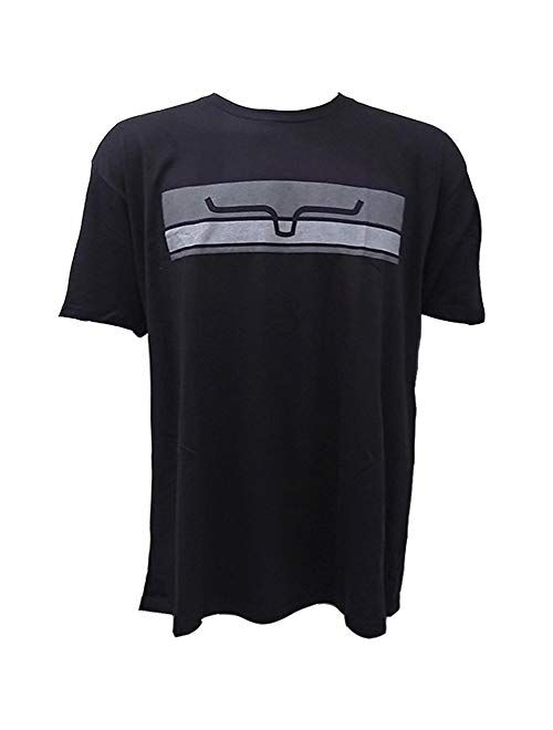 Kimes Ranch Men's Grey Broken Stripe Logo Short Sleeve T-Shirt