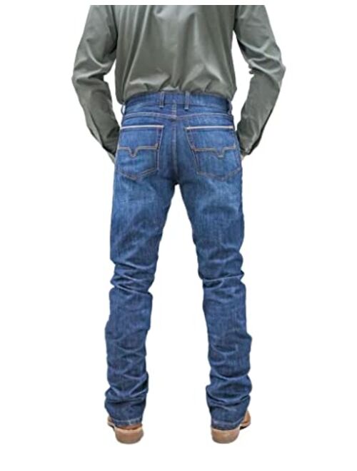 Kimes Ranch Men's Roger Dark Wash Stretch Slim Bootcut Jeans Blue