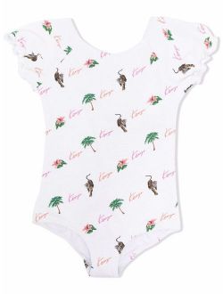 Kids graphic-print short-sleeve swimsuit