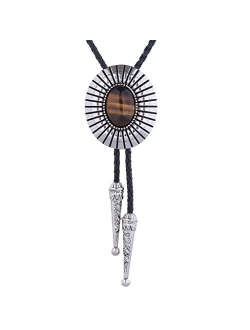 Amadw Bolo Tie For Men Celtic Gemstones Handmade Round Shape Western Cowboy Tie