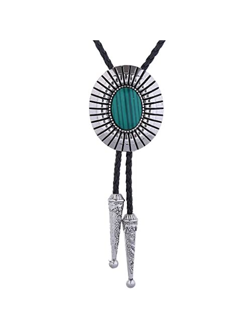 Amadw Bolo Tie For Men Celtic Gemstones Handmade Round Shape Western Cowboy Tie