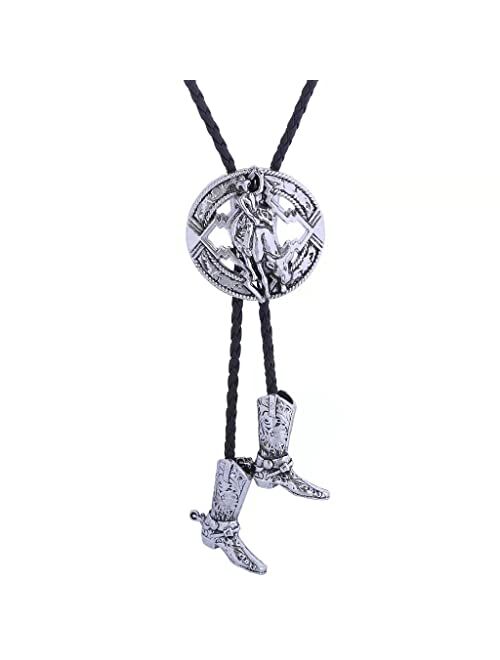 Amadw Bolo Tie Dreamcatcher Indian Feather Western Cowboy Tie Costume Accessories For Men Women