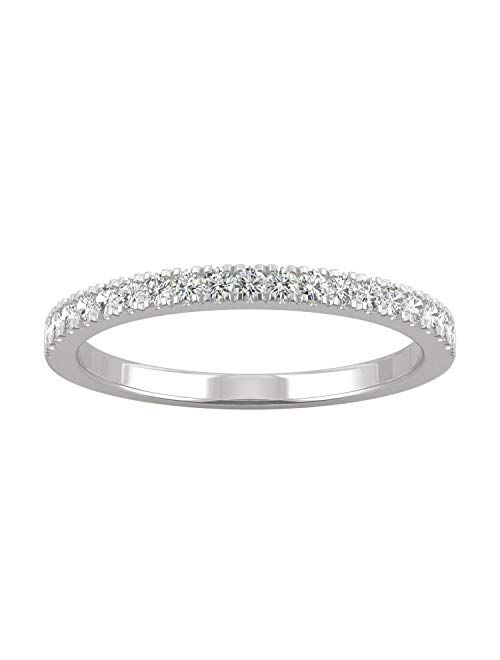 14K White Gold 1.5mm Round Moissanite Wedding Band, 0.29cttw DEW by Charles & Colvard