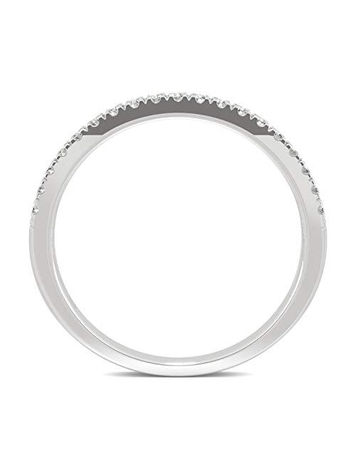 14K White Gold 1.5mm Round Moissanite Wedding Band, 0.29cttw DEW by Charles & Colvard