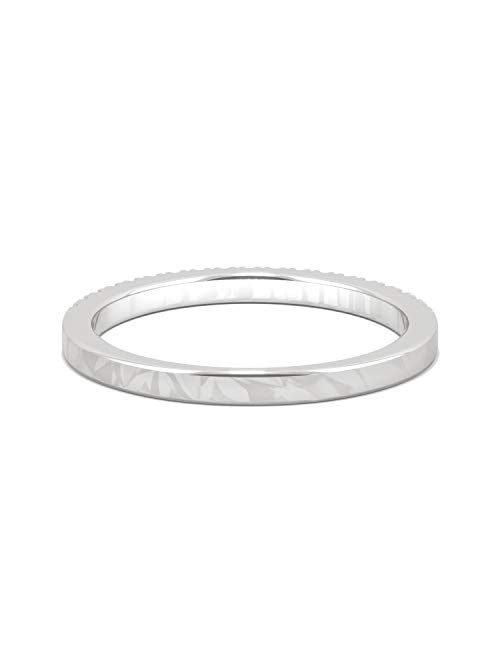 14K White Gold 1.5mm Round Moissanite Wedding Band, 0.29cttw DEW by Charles & Colvard