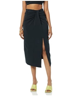 TEREA Women's Laila Faux Wrap Midi Skirt