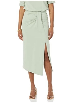 TEREA Women's Laila Faux Wrap Midi Skirt