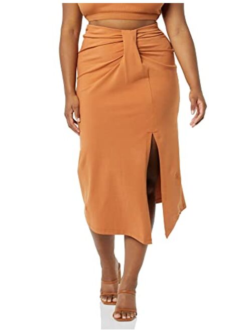 TEREA Women's Laila Faux Wrap Midi Skirt