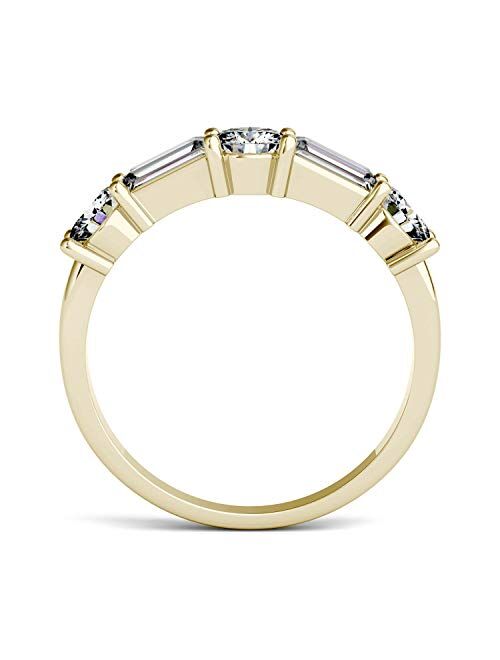 Charles & Colvard Created Moissanite 5x2mm Step Cut Baguette Fashion Ring for Women | 1.15 cttw DEW | Lab Grown | Solid 14K Yellow Gold