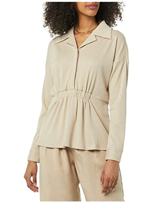 TEREA Women's Zoe Cinched Waist Oversized Shirt