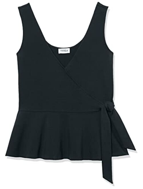 TEREA Women's Kiara Peplum Surplice Tank Top