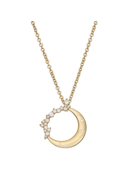 Charles & Colvard 14k Gold 1/4 Carat T.W. Lab-Created Moissanite Lunar Pendant Necklace