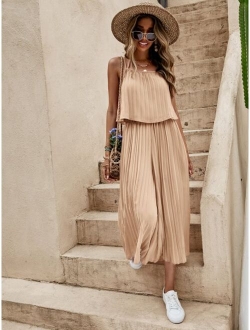 Tie Back Pleated Cami Top & Wide Leg Pants