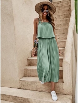 Tie Back Pleated Cami Top & Wide Leg Pants