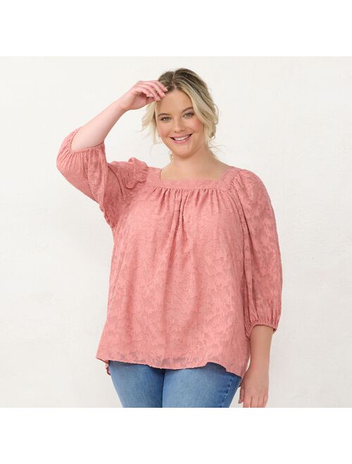 Little Co. by Lauren Conrad Plus Size LC Lauren Conrad Squareneck Peasant Top