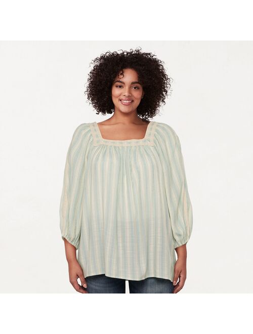 Little Co. by Lauren Conrad Plus Size LC Lauren Conrad Squareneck Peasant Top