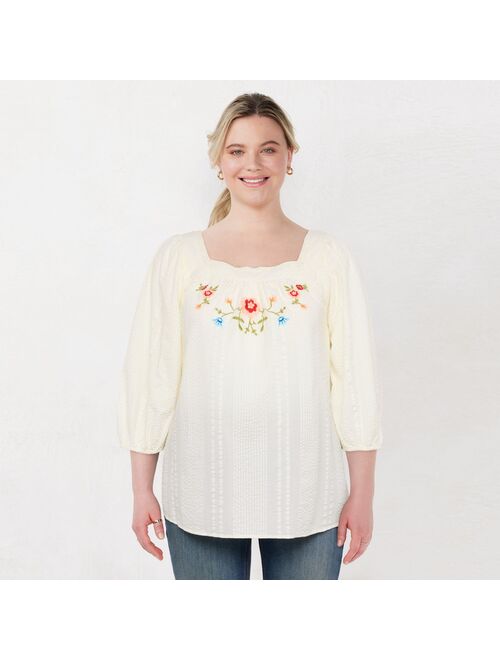 Little Co. by Lauren Conrad Plus Size LC Lauren Conrad Squareneck Peasant Top