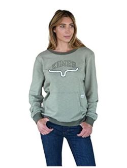 Kimes Ranch Women's Grey Upside Crew Long Sleeve Pullover Top