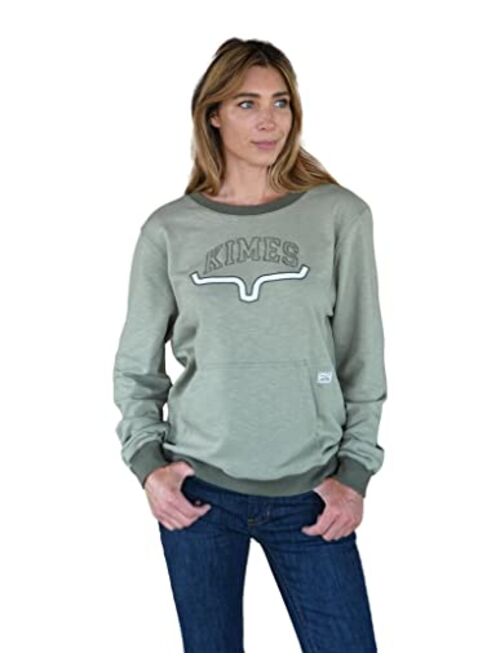 Kimes Ranch Women's Grey Upside Crew Long Sleeve Pullover Top