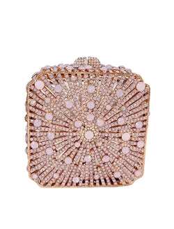 Cute Women Crystal Box Clutch Evening Bags Wedding Party Cocktail Rhinestone Handbags and Purses