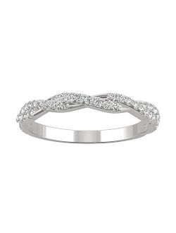 14K White Gold Moissanite by Charles & Colvard 1.2mm Round Twist Band, 0.32cttw DEW by Charles & Colvard