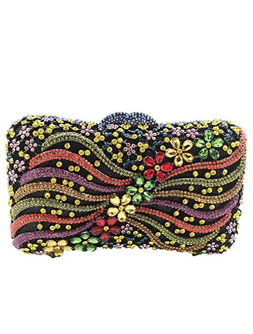 Boutique De FGG Women Crystal Clutch Evening Bags Wedding Party Rhinestones Handbags Ladies Gala Dinner Purses