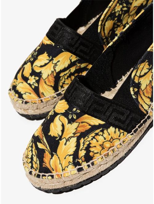 Versace Kids Barocco-print espadrilles