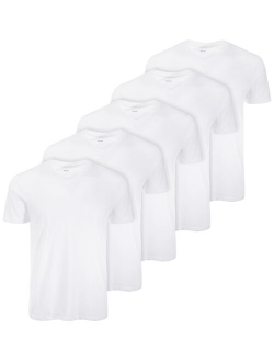 Men's 5-Pk. Moisture-Wicking Solid V-Neck T-Shirts, Created for Macy's