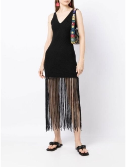 layered fringed mini dress