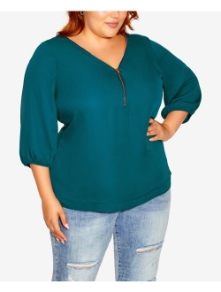 Trendy Plus Size Sexy Fling Elbow Sleeve Top