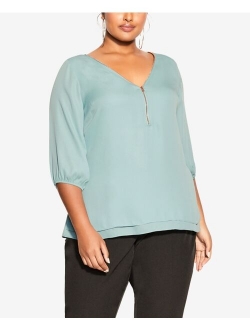 Trendy Plus Size Sexy Fling Elbow Sleeve Top