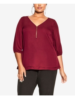 Trendy Plus Size Sexy Fling Elbow Sleeve Top