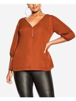 Trendy Plus Size Sexy Fling Elbow Sleeve Top