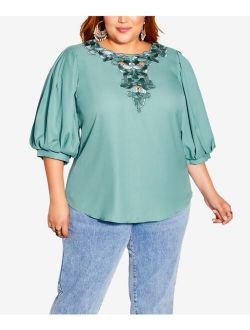 Trendy Plus Size Freedom Detail Top